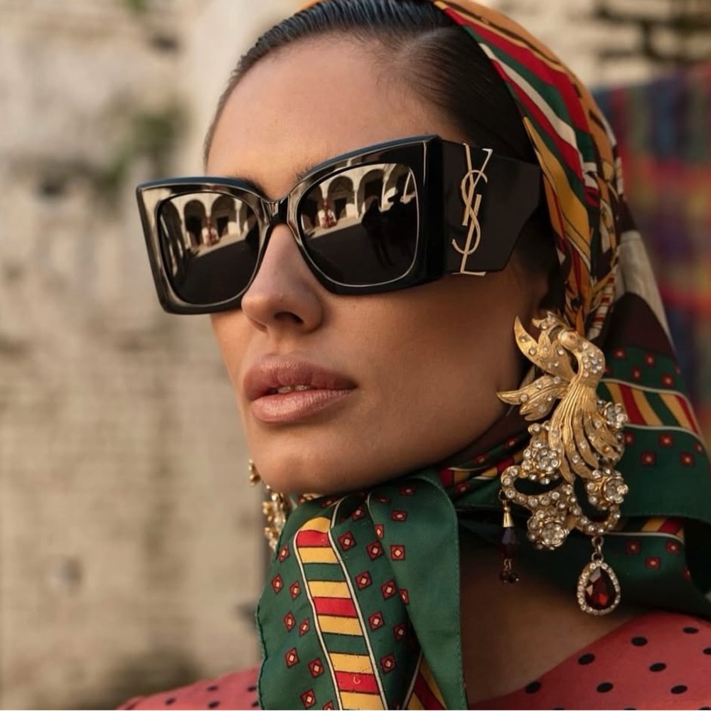 Saint Laurent
Monogram Acetate 54MM Blaze Rectangular Sunglasses